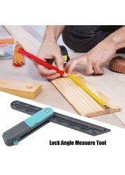 Adjustable Angle Ruler with 2 Pencils Lock Angle Measure Tool For Carpenter Wooden Marking Gauge Protractor Accessories Measure