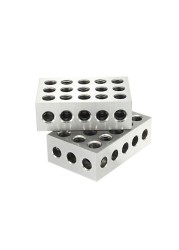 2pcs 23 Holes Precision Gauge Blocks 25-50-75mm Steel Parallel Clamping Block 1-2-3 Inch Metal Gauge Block Measuring Tool