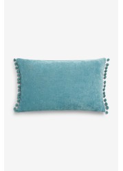 Soft Velour Pom Edge Cushion