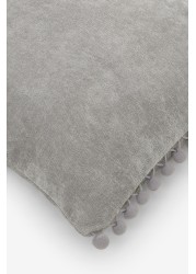 Soft Velour Pom Edge Cushion