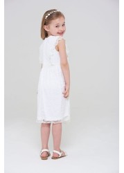 Amelia Rose Childrens White Lace Dress