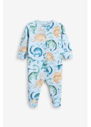 3 Pack Embroidered Baby Sleepsuits (0-2yrs)