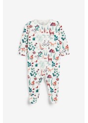 3 Pack Embroidered Detail Baby Sleepsuits (0-3yrs)