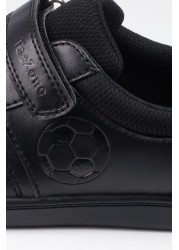 ToeZone Black Zane Football Motif School Shoes