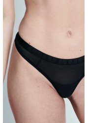 ELLE Black 24-7 Mesh Thongs