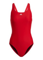 adidas Red 3 Stripe Swimsuit