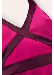 Boden Pink Kefalonia Halterneck Swimsuit