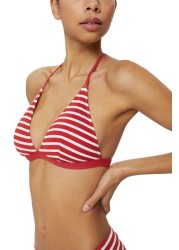 Esprit Red Recycled Striped Padded Halter Top