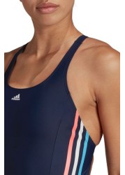 adidas Navy Blue 3 Stripe Swimsuit