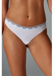 Cotton Rich Logo Knickers 4 Pack Thong