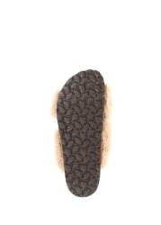 Jones Bootmaker Brown Totto Faux-Fur Slider Slippers