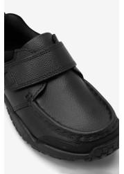 School Leather Single Strap Shoes Wide Fit (G)