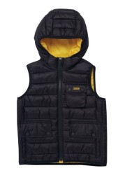 Barbour® International Black Ouston Hooded Gilet