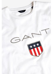 تي شيرت أبيض للأولاد المراهقين من GANT