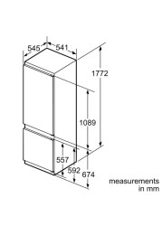 ثلاجة سيمنز iQ100 مدمجة، KI38VX22GB (292 لتر)