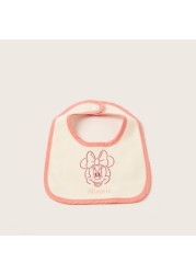 Disney Minnie Mouse Print Bib with Snap Button Closure - Set of 6