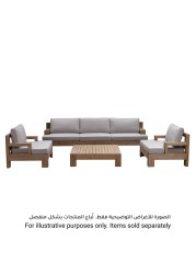 Joshua 3-Seater Acacia Wood Sofa W/Cushion Generic (256 x 80 x 64 cm)