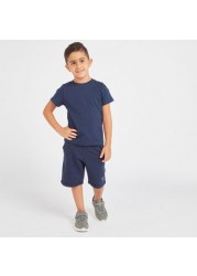 Juniors Solid T-shirt with Round Neck and Short Sleeves - Set of 2