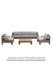 Joshua 2-Seater Acacia Wood Sofa W/Cushion Generic (175 x 80 x 64 cm)