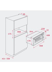 Teka Built-In Electric Oven, HSF 900 (91 L, 2848 W)