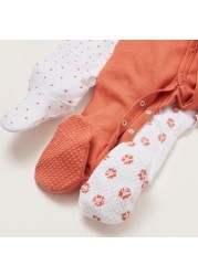 Juniors Printed Sleepsuit with Long Sleeves - Set of 3