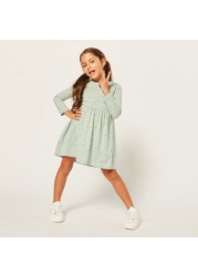 Juniors Printed Knit Dress with Long Sleeves - Set of 3