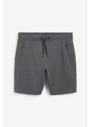 Zip Pocket Jersey Shorts Straight Fit