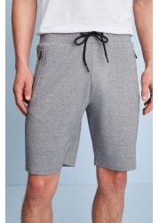 Zip Pocket Jersey Shorts Straight Fit