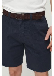 Belted Chino Shorts With Stretch