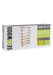 Seowood Bamboo Multi Purpose 7-Tier Modular Shelf (28 x 56 x 114 cm)