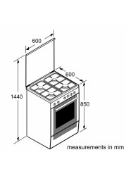 Bosch HXQ38AE50M 4-Burner Freestanding Gas Cooker (60 x 60 x 85 cm, Stainless Steel)