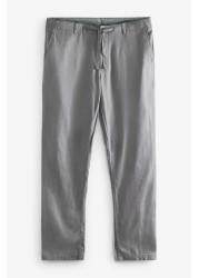 Drawstring Linen Blend Trousers