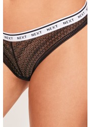 Tanga Logo Lace Knickers 4 Pack