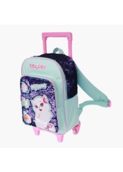 Rainbow Max Sequin Detail Trolley Backpack with Adjustable Straps - 16 inches