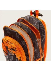 Juniors Basketball Print Trolley Backpack with Lunch Bag and Pencil Pouch - 18 inches