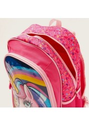 Juniors Unicorn Print 3-Piece Trolley Backpack Set - 14 inches