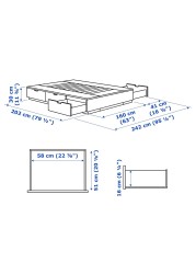 NORDLI Bed frame with storage