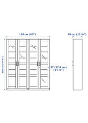 BRIMNES Storage combination w glass doors