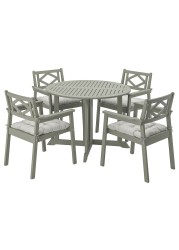 BONDHOLMEN Table+4 chairs w armrests, outdoor