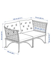 JUTHOLMEN 2-seat modular sofa, outdoor