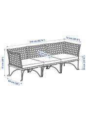 JUTHOLMEN 3-seat modular sofa, outdoor