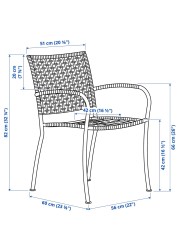 LÄCKÖ Chair with armrests, outdoor