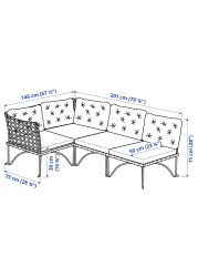 JUTHOLMEN Modular corner sofa 3-seat, outdoor