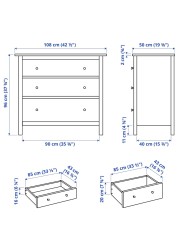 HEMNES خزانة بـ 3 أدراج