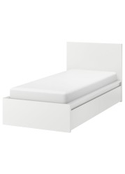 MALM Bed frame, high, w 2 storage boxes