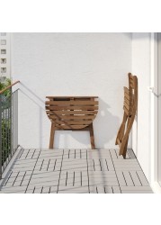 ASKHOLMEN Table for wall+1 fold chr, outdoor