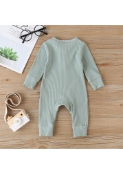 Autumn Newborn Infant Baby Boys Girls Romper Playsuit Overalls Cotton Long Sleeve Baby Jumpsuit Newborn Clothes