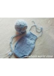 Newborn photography accessories, mohair hat and mohair shorts.