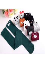 Fashion Kids Girls Knee High Socks New 3-12Years Children Cotton Straight Cat Ears Cartoon Long Tube Leg Warm Socks Child