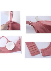 Breastfeeding Bra Clothes For Pregnant Women Up Open Button Wire Free Double Layer Seamless Maternity Underwear Large Size